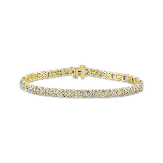 Diamond Bracelet 2 ct tw 10K Yellow Gold 7.5"