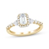 Thumbnail Image 1 of Adore Emerald-Cut Diamond Halo Engagement Ring 1-1/4 ct tw 14K Yellow Gold