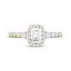 Thumbnail Image 3 of Adore Emerald-Cut Diamond Halo Engagement Ring 1-1/4 ct tw 14K Yellow Gold