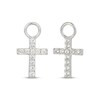 Thumbnail Image 1 of White Lab-Created Sapphire Cross Earring Charms Sterling Silver