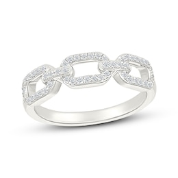 Diamond Chain Link Ring 1/4 ct tw Sterling Silver