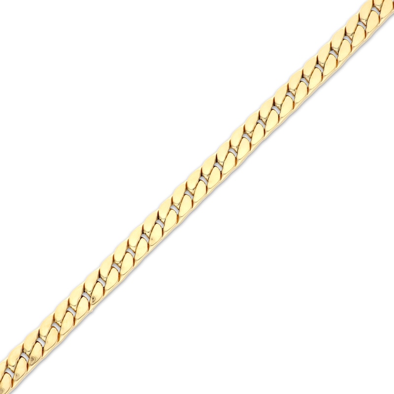 Main Image 2 of 5.8mm Flat Curb Chain Necklace Hollow 18K Yellow Gold 18"