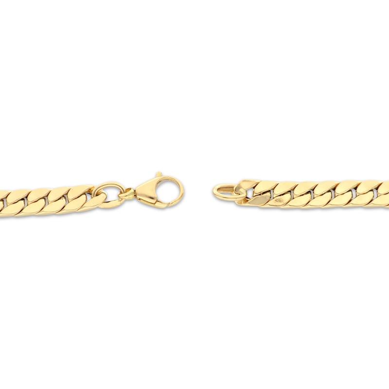 Main Image 3 of 5.8mm Flat Curb Chain Necklace Hollow 18K Yellow Gold 18"
