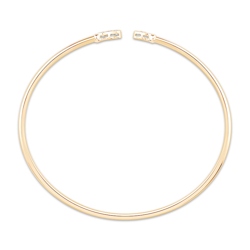 Main Image 3 of Certified Diamond Clover Bangle Bracelet 1/3 ct tw 18K Yellow Gold 6.75"