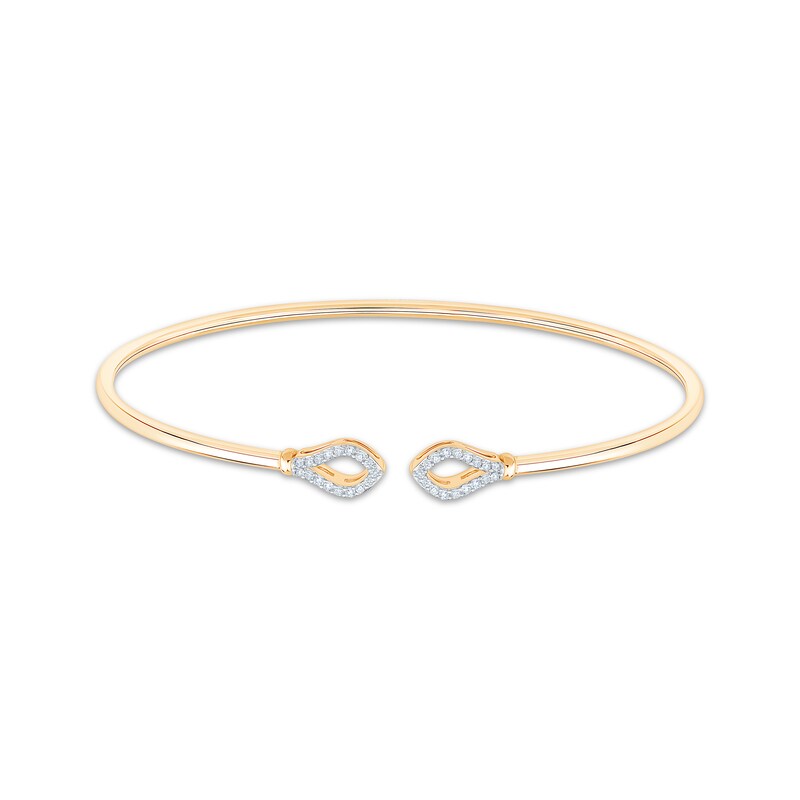 Main Image 1 of Diamond Flex Cuff Bracelet 1/6 ct tw 10K Yellow Gold