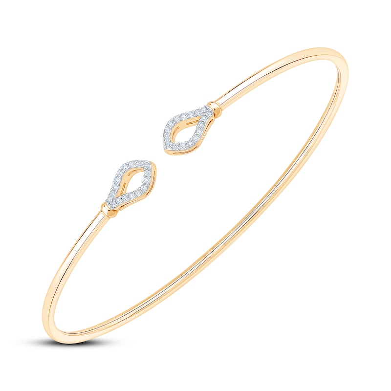 Main Image 2 of Diamond Flex Cuff Bracelet 1/6 ct tw 10K Yellow Gold