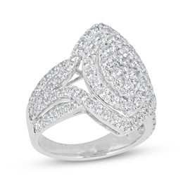 Multi-Diamond Marquise-Shaped Fashion Ring 2-1/2 ct tw 14K White Gold