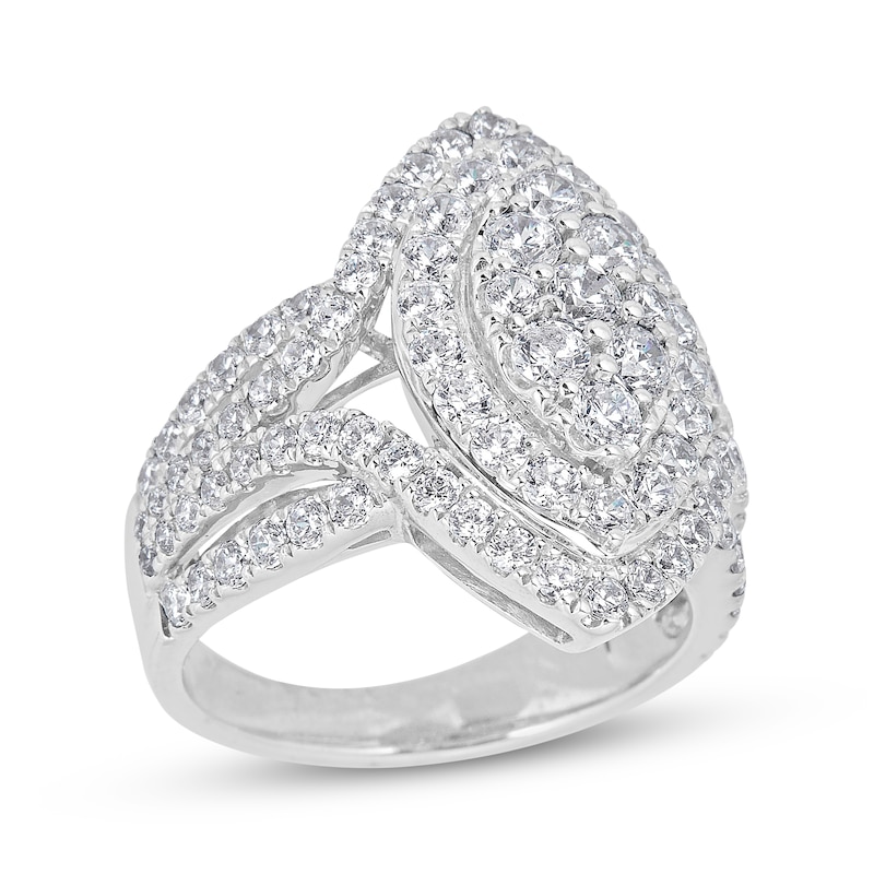 Main Image 1 of Multi-Diamond Marquise-Shaped Fashion Ring 2-1/2 ct tw 14K White Gold
