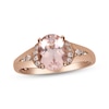 Thumbnail Image 1 of Oval-Cut Morganite & Diamond Ring 1/10 ct tw 10K Rose Gold