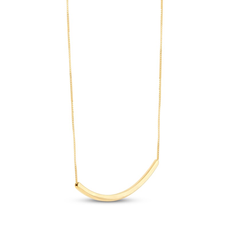 Main Image 3 of Curved Bar Necklace 10K Yellow Gold 18"