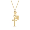 Thumbnail Image 2 of Cross & Heart Charm Necklace 10K Yellow Gold 18"