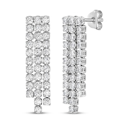 Diamond Drop Earrings 2 ct tw 14K White Gold