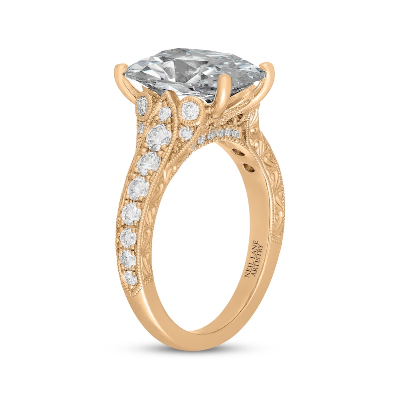 Main Image 2 of Neil Lane Artistry Heritage Cushion-Cut Lab-Grown Diamond Engagement Ring 4-3/4 ct tw 18K Yellow Gold