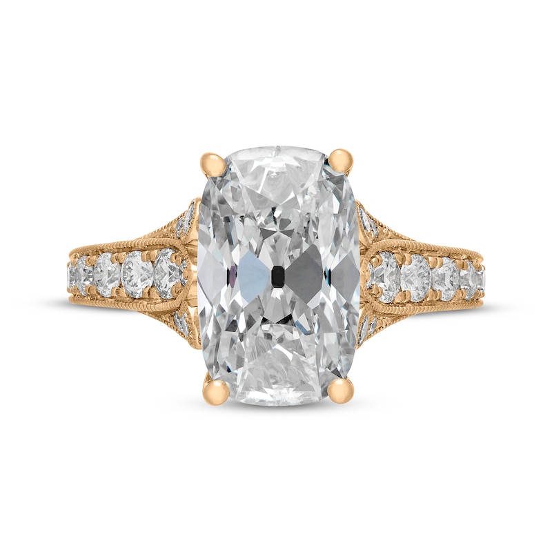 Main Image 3 of Neil Lane Artistry Heritage Cushion-Cut Lab-Grown Diamond Engagement Ring 4-3/4 ct tw 18K Yellow Gold
