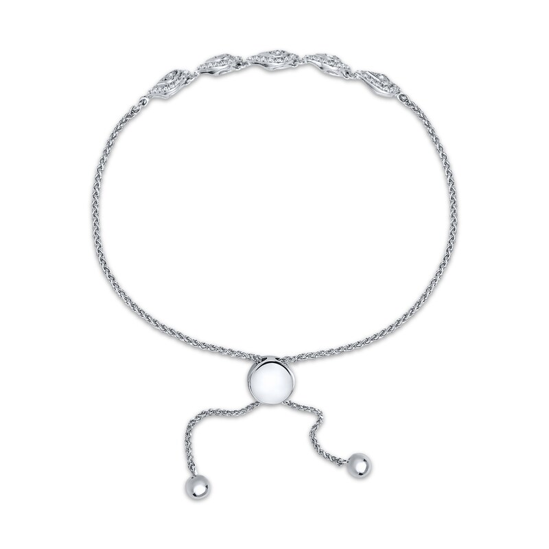 Main Image 2 of Diamond Teardrop Bolo Bracelet 1/2 ct tw Sterling Silver