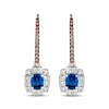 Thumbnail Image 2 of Le Vian Oval-Cut Blue Sapphire Drop Earrings 1/3 ct tw Diamonds 14K Vanilla Gold