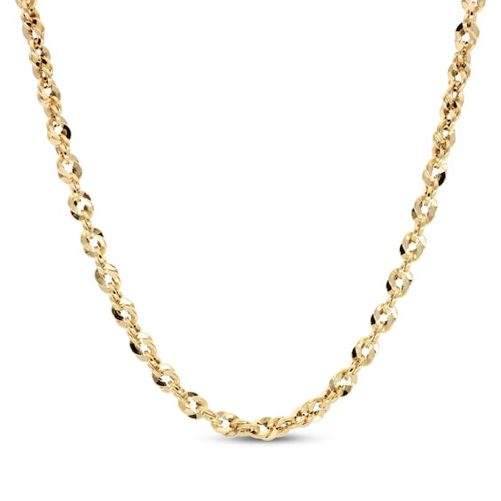 3.6mm Open Rope Chain Necklace Solid 10K Yellow Gold 18"