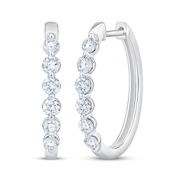 KAY Lab-Grown Diamond Hoop Earrings 1 ct tw 10K White Gold