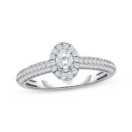 Adore Diamond Halo Engagement Ring 1/2 ct tw 14K White Gold