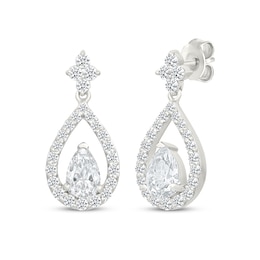 KAY Lab-Grown Diamonds Pear-Shaped Dangle Earrings 1-1/6 ct tw Sterling Silver