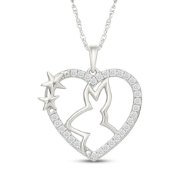 KAY Lab-Grown Diamonds Heart Frame Rabbit Necklace 1/5 ct tw Sterling Silver 18"