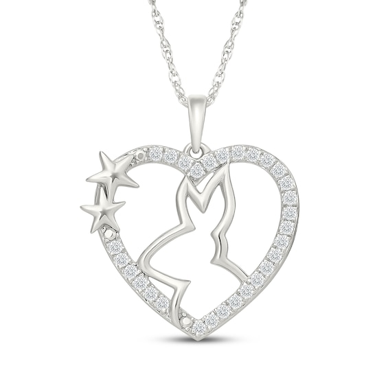 KAY Lab-Grown Diamonds Heart Frame Rabbit Necklace 1/5 ct tw Sterling Silver 18"