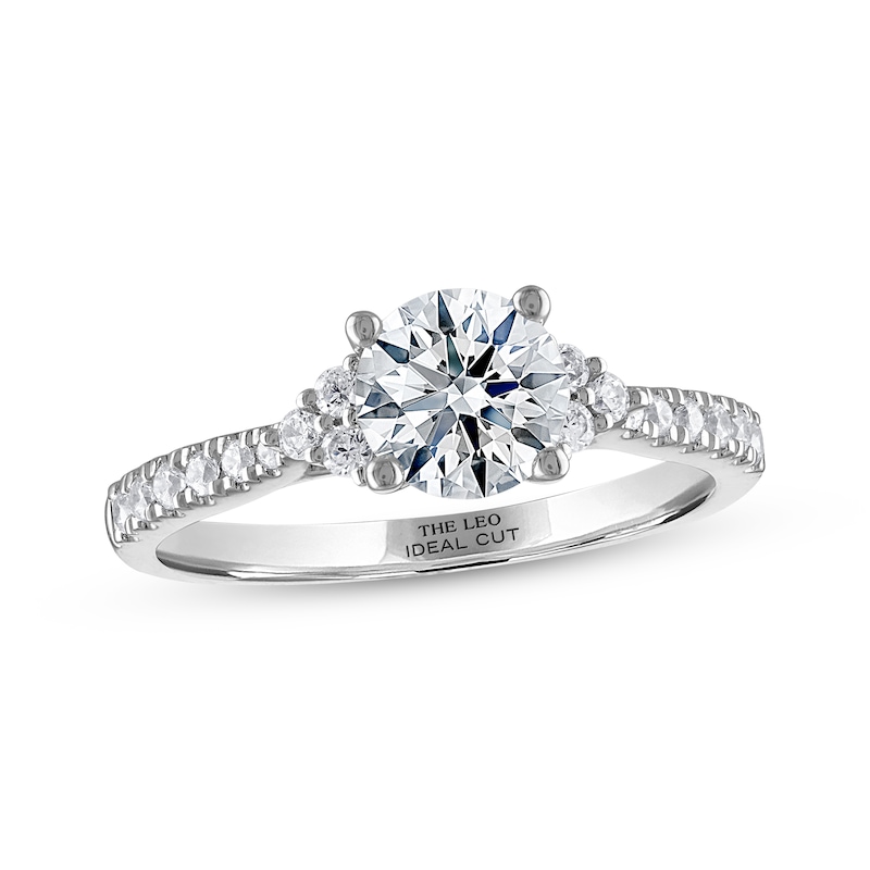 Main Image 1 of THE LEO Ideal Cut Diamond Engagement Ring 1-1/5 ct tw 14K White Gold