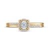 Thumbnail Image 3 of Adore Round-Cut Diamond Halo Engagement Ring 1/6 ct tw 10K Yellow Gold