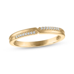 Adore Diamond Crossover Wedding Band 1/20 ct tw 10K Yellow Gold