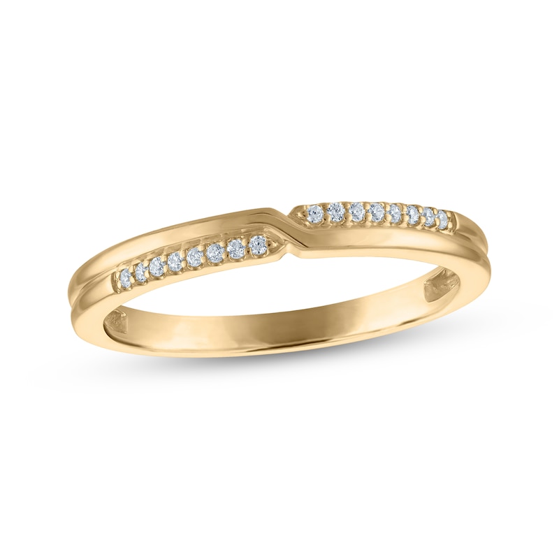 Main Image 1 of Adore Diamond Crossover Wedding Band 1/20 ct tw 10K Yellow Gold