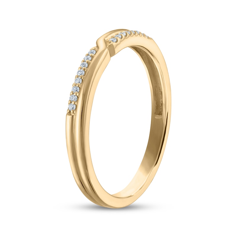 Main Image 2 of Adore Diamond Crossover Wedding Band 1/20 ct tw 10K Yellow Gold