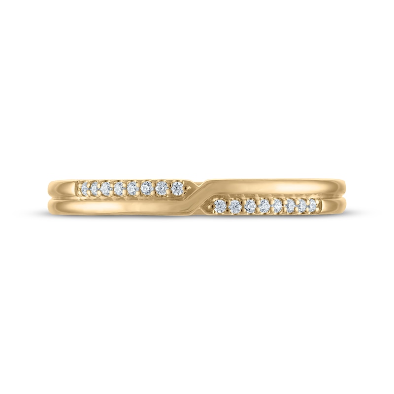 Main Image 3 of Adore Diamond Crossover Wedding Band 1/20 ct tw 10K Yellow Gold