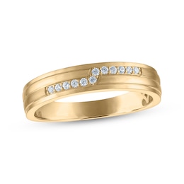 Adore Men's Diamond Wedding Band 1/10 ct tw 10K Yellow Gold
