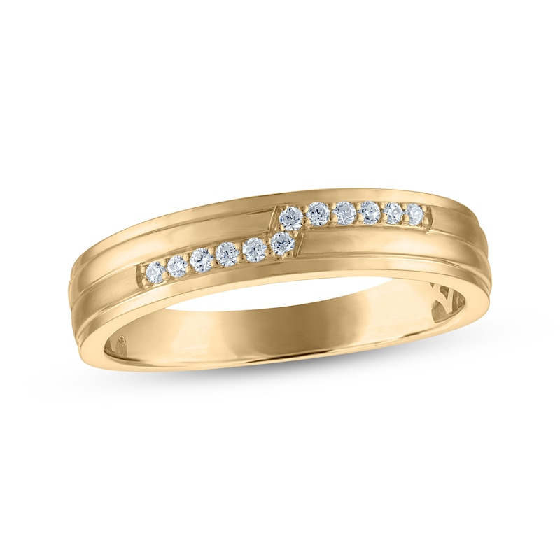 Main Image 1 of Adore Men's Diamond Wedding Band 1/10 ct tw 10K Yellow Gold
