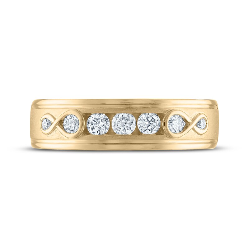 Main Image 3 of Every Moment Men's Diamond Wedding Band 1/2 ct tw 14K Yellow Gold