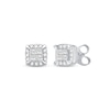 Thumbnail Image 0 of Princess-Cut Quad Stud Earrings 1/4 ct tw 10K White Gold