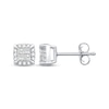 Thumbnail Image 2 of Princess-Cut Quad Stud Earrings 1/4 ct tw 10K White Gold