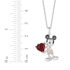 Thumbnail Image 3 of Disney Treasures Mickey Mouse Garnet & Diamond Accent Necklace Sterling Silver & 10K Rose Gold 19”