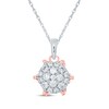 Thumbnail Image 1 of Multi-Diamond  Necklace 1/2 ct tw 10K Two-Tone Gold 18"