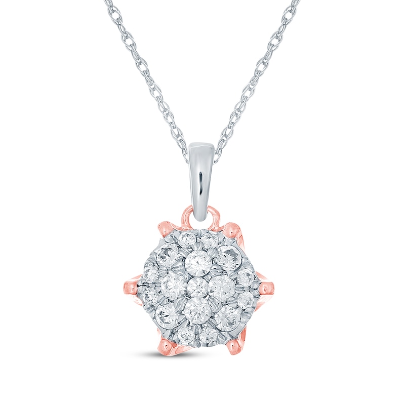 Main Image 1 of Multi-Diamond  Necklace 1/2 ct tw 10K Two-Tone Gold 18"