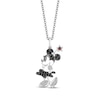 Thumbnail Image 1 of Disney Treasures Minnie Mouse Garnet & Diamond Necklace 1/6 ct tw Sterling Silver 19"