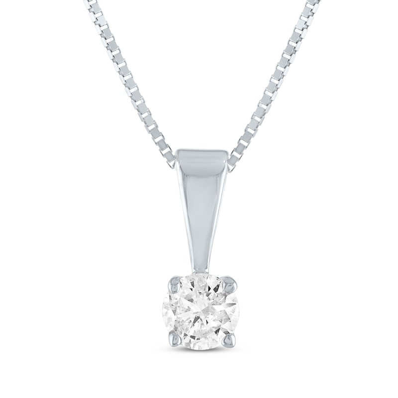 Main Image 2 of Diamond Solitaire Gift Set 1/2 ct tw 10K White Gold 18" (J/I3)