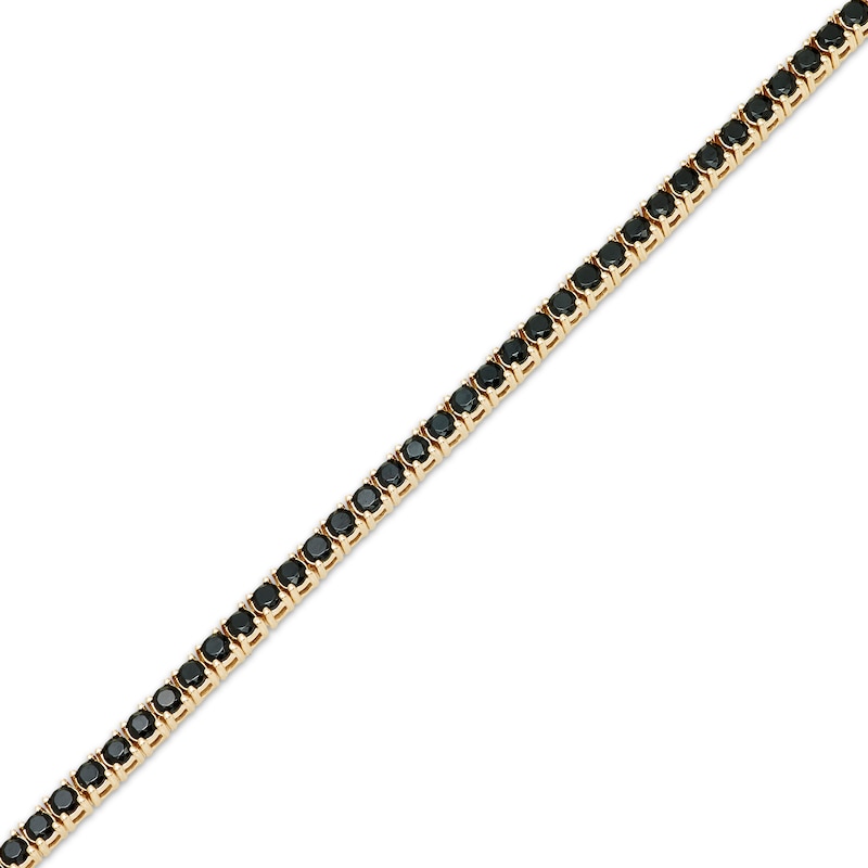 Men's Black Diamond Tennis Bracelet 5 ct tw 10K Yellow Gold 8.5"