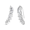 Thumbnail Image 0 of Marquise-Cut White Lab-Created Sapphire Earring Climbers Sterling Silver