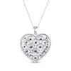 Thumbnail Image 3 of Blue & White Lab-Created Sapphire Scalloped Heart Necklace Sterling Silver 18"