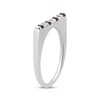 Thumbnail Image 1 of Square-Cut Lab-Created Ruby & White Lab-Created Sapphire Flat Top Bar Ring Sterling Silver