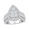 Thumbnail Image 1 of Multi-Diamond Pear Halo Engagement Ring 2 ct tw 10K White Gold