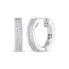 Thumbnail Image 1 of Baguette & Round-Cut Diamond Hoop Earrings 1/2 ct tw 14K White Gold