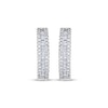 Thumbnail Image 2 of Baguette & Round-Cut Diamond Hoop Earrings 1/2 ct tw 14K White Gold