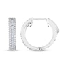 Thumbnail Image 3 of Baguette & Round-Cut Diamond Hoop Earrings 1/2 ct tw 14K White Gold